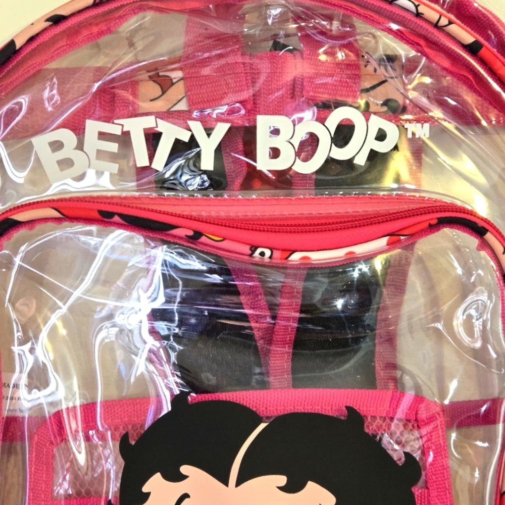 🍒🍒 Betty Boop Clear Pink Backpack - Picture 4 of 9